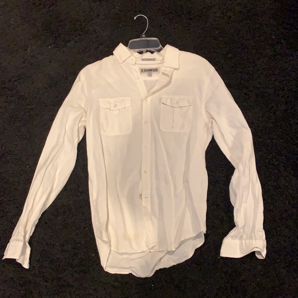 Express White Button Down Dress Shirt